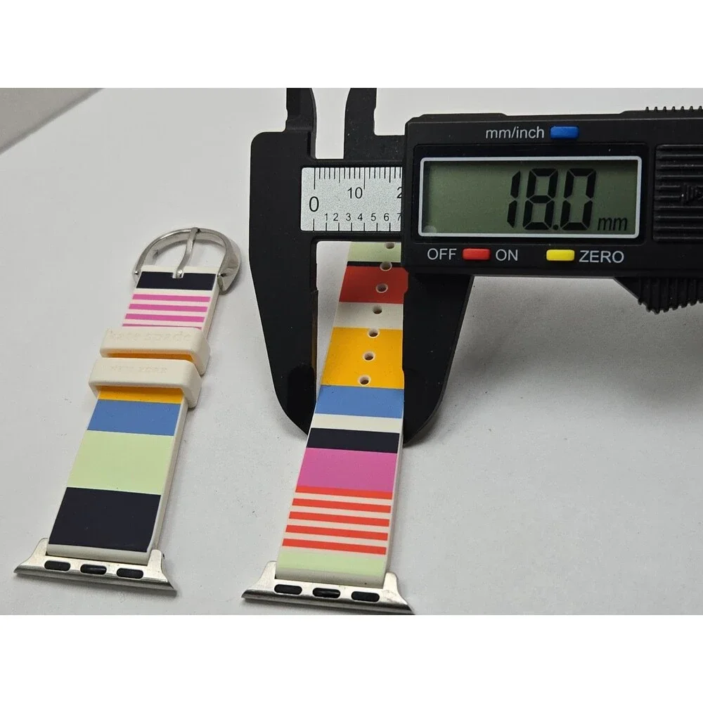 Kate Spade New York Apple Watch Band 38 40 41mm Multicolor Stripe Silicone Strap - Picture 8 of 8